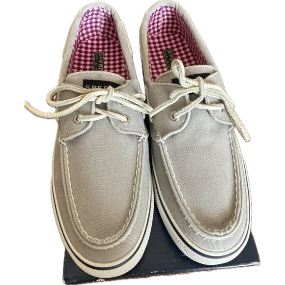 Sperry Authentic Original Bahama Grey Canvas Womens 8.5 Boat Shoes 9266362 NEW - Picture 4 of 7